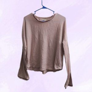 Madewell waffle thermal top long sleeve shirt in pink size medium.